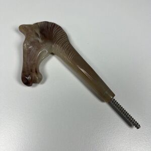 Horse Head Cast Resin 4” Handle - Brown Marble Look